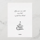 ホースクリスマスツリー実在金ゴールドフォイルホリデーカード 箔シーズンカード (裏面)