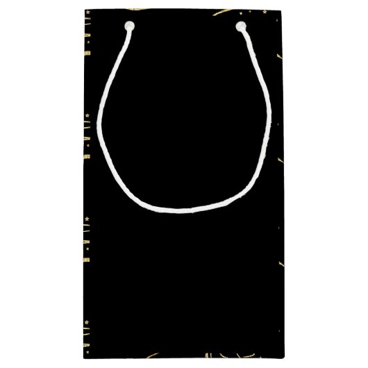 ホースクリスマスツリー金ゴールドグリッター馬術団 スモールペーパーバッグ (裏面)