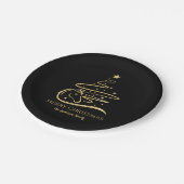 ホースクリスマスツリー金ゴールドグリッター馬術団 ペーパープレート (アングル)