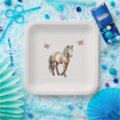 ホースクリーム蝶誕生日 ペーパープレート (パーティー)