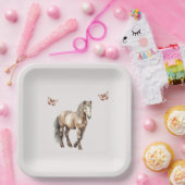 ホースクリーム蝶誕生日 ペーパープレート (パーティー)