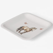 ホースクリーム蝶誕生日 ペーパープレート (傾斜あり)