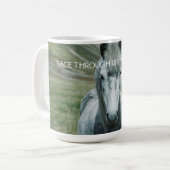 ホースコパーソナライズされたーヒーマグ コーヒーマグカップ (正面左)