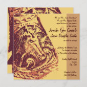 ホースサドルスターラップカウボーイ結婚式招待状 招待状 (正面/裏面)