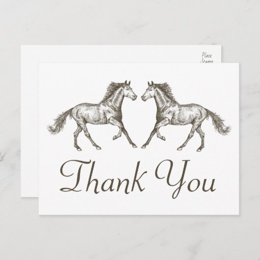 ホースサンキューウェスタン結婚ズの国素朴 ポストカード (正面/裏面)