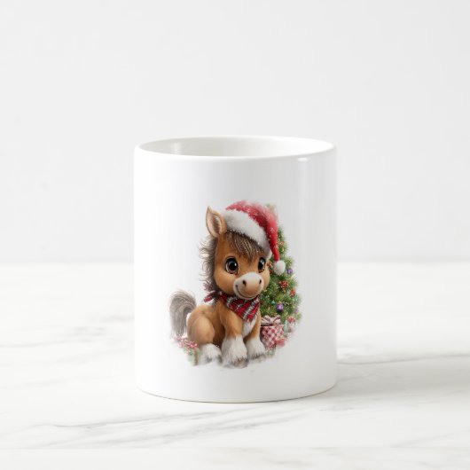 ホースシャツクリスマスサンタハット コーヒーマグカップ (中央)