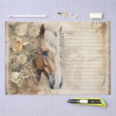 ホースシャビーシックジャンクジャーナル紙 薄葉紙 (クラフト)