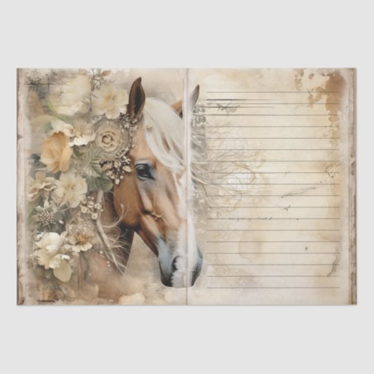 ホースシャビーシックジャンクジャーナル紙 薄葉紙 (正面)