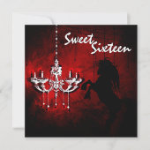 ホースシャンデリアSweet sixteenハッピーバースデーカード 招待状 (正面)