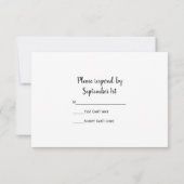 ホースシューとヴェイルウェスタン納屋ウェディングRSVP 出欠カード (裏面)