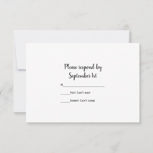 ホースシューとヴェイルウェスタン納屋ウェディングRSVP 出欠カード (裏面)