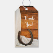 ホースシューアンドサテンウエスタンバーン結婚式の引き出物ラベル ギフトタグ (正面)