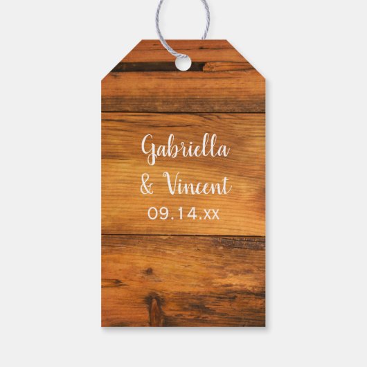 ホースシューアンドサテンウエスタンバーン結婚式の引き出物ラベル ギフトタグ (裏面)