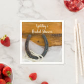 ホースシューアンドパールズカントリーウェスタンブライダルシャワー スタンダードカクテルナプキン (インサイチュ)