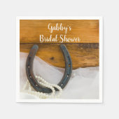 ホースシューアンドパールズカントリーウェスタンブライダルシャワー スタンダードカクテルナプキン (正面)