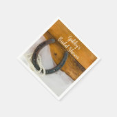 ホースシューアンドパールズカントリーウェスタンブライダルシャワー スタンダードカクテルナプキン (角)