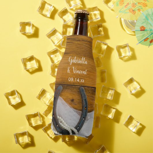 ホースシューアンドパールズカントリーウェスタン結婚式の引き出物 ボトルクーラー (インサイチュ 夏)