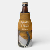 ホースシューアンドパールズカントリーウェスタン結婚式の引き出物 ボトルクーラー (ボトル正面)