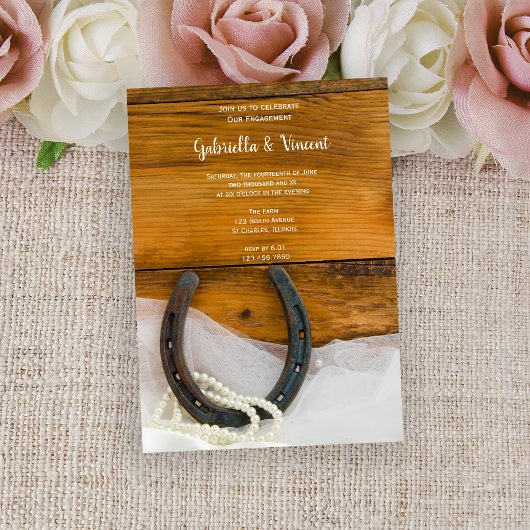 ホースシューアンドパールズカントリー婚約バーンパーティー 招待状