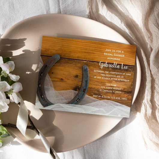 ホースシューアンドヴェイルカントリーバーンブライダルシャワー 招待状