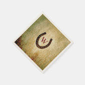 ホースシューカクテルモノグラムのナプキン スタンダードカクテルナプキン (角)