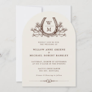 ホースシューキャクタス ウェスタンカントリー ボーホー ウェディング 招待状