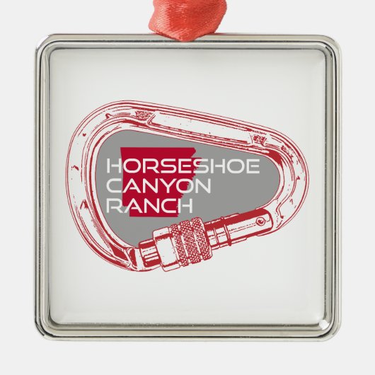 ホースシューキャニオンランチアーカンソー登山カラビナー メタルオーナメント (正面)