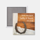 ホースシューサテン西ウェディングデートを保存 マグネット (正面/裏面)