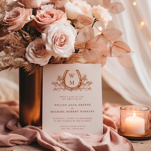 ホースシューサボサボスウェスタンカントリー結婚ボホズ 招待状