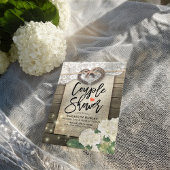 ホースシューズあじさいカップルのシャワーウェディングシャワー 招待状