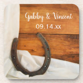 ホースシューズとサテンカントリー結婚ズ コースター (正面)