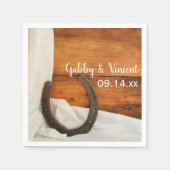 ホースシューズとサテンカントリー結婚ズ スタンダードカクテルナプキン (正面)