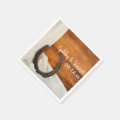 ホースシューズとサテンカントリー結婚ズ スタンダードカクテルナプキン (角)