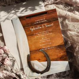 ホースシューズとサテンカントリー西結婚国 招待状