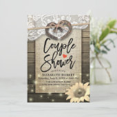 ホースシューズひまわりカップルのシャワーウェディングシャワー 招待状 (スタンド正面)