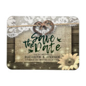 ホースシューズひまわり国の結婚式の日付を保存 マグネット (横)