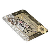 ホースシューズひまわり国の結婚式の日付を保存 マグネット (右側)