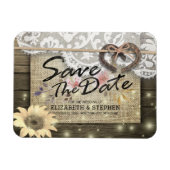 ホースシューズひまわり国の結婚式の日付を保存 マグネット (横)