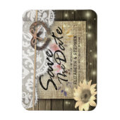 ホースシューズひまわり国の結婚式の日付を保存 マグネット (縦)