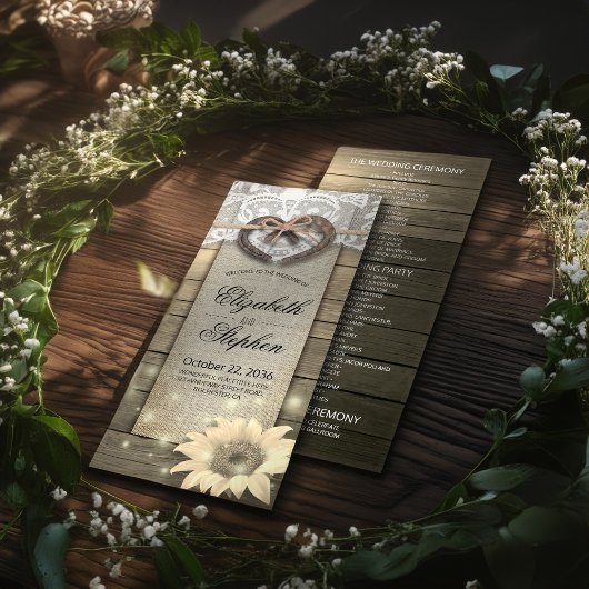 ホースシューズひまわり木の国の結婚式プログラム プログラム