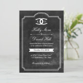 ホースシューズイニシャルウマ科のシャルボ結婚ード 招待状 (スタンド正面)