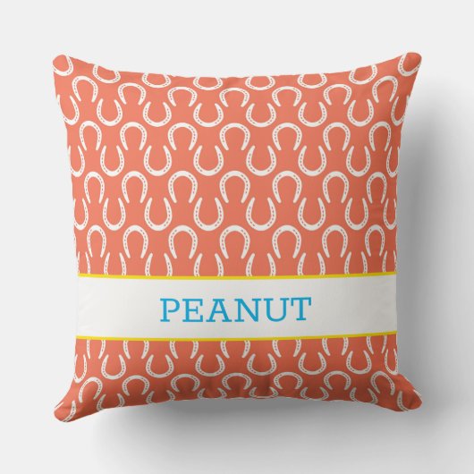 ホースシューズオレンジペット名馬PHOTO Keepsake クッション (裏面)