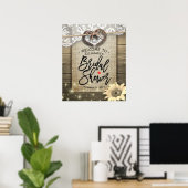 ホースシューズサンフラワーカントリーブライダルシャワーへようこそ ポスター (ホームオフィス)