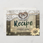 ホースシューズサンフラワーズカントリーブライダルシャワーレシピ インビテーションポストカード (正面/裏面)