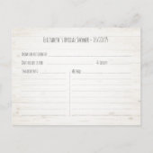 ホースシューズサンフラワーズカントリーブライダルシャワーレシピ インビテーションポストカード (裏面)