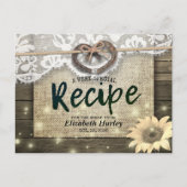 ホースシューズサンフラワーズカントリーブライダルシャワーレシピ インビテーションポストカード (正面)
