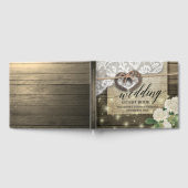 ホースシューズハートレースアジランジーウッドウェディングシャワー ゲストブック (全面)