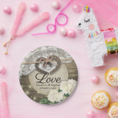 ホースシューズハートレースアジランジーウッドウェディングシャワー ペーパープレート (パーティー)