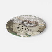 ホースシューズハートレースアジランジーウッドウェディングシャワー ペーパープレート (アングル)