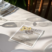 ホースシューズバーラップレースサンフラワーズウェディングシャワー スタンダードカクテルナプキン